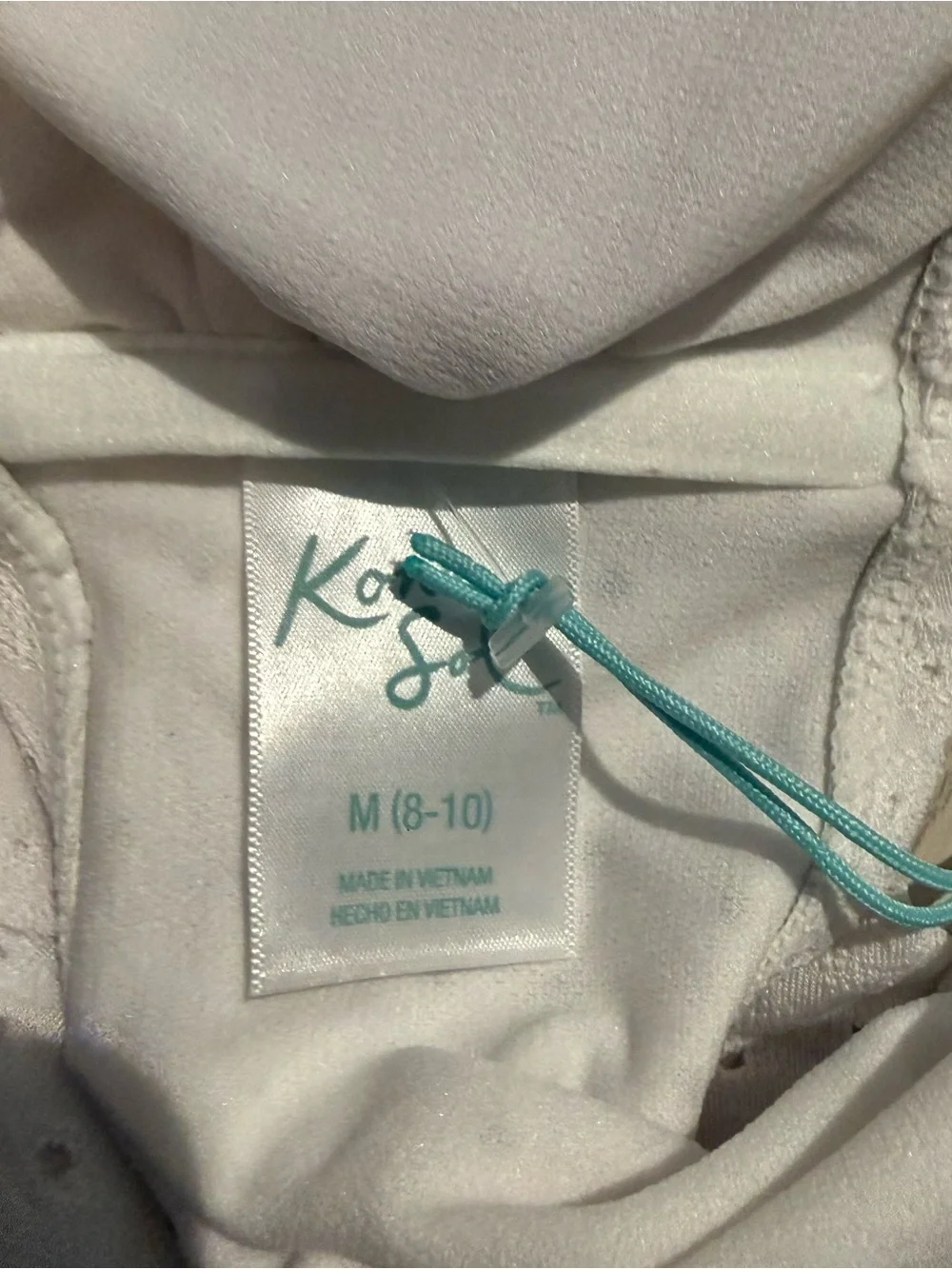 Kona Sol White Eyelet One Shoulder Ruffle‎ Bikini Top NWT